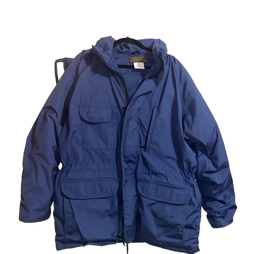 Eddie Bauer Vintage Made In USA Men's Down Puffer Jacket size L Winter Hooded